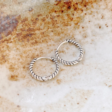 925 Sterling Silber Gedrehte Seil Ohrstecker Für Damen Vintage Geflochtener Stil Minimalistischer Retro Schmuck