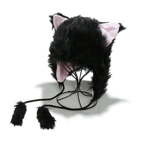 Süßer Plüsch Fuchs Ohr Ohrenklappenmütze Kunstfell Warme Winter Trappermütze Mit Bommel Bändern Für Damen Kawaii Neuheit