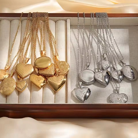 Collana Medaglione Ovale Con Rilievo Floreale Vintage In Acciaio Inossidabile Ciondolo Foto Gioielli Regalo Per Donne