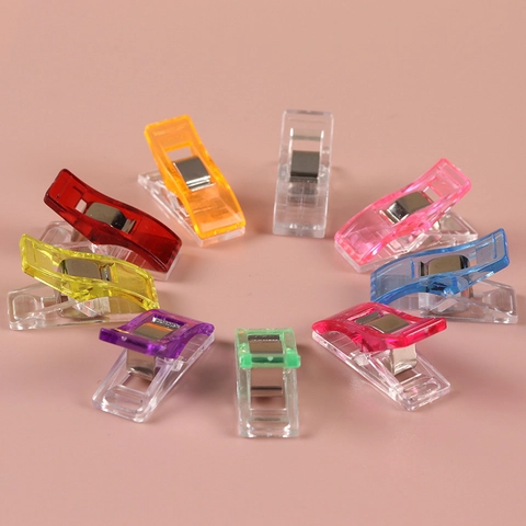 Clips De Costura Multiusos Plástico Transparente Encuadernación Acolchado Manualidades Abrazaderas Portadocumentos Accesorio Bricolaje