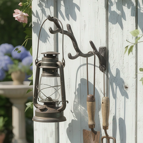 Cast Iron Wall Hook Branch Shape Rustic Decorative Hanger For Coat Hat Garden Tools Vintage Industrial Style Metal Rack
