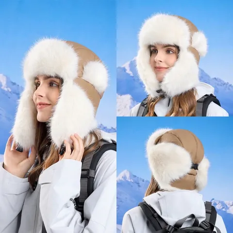 Cappello Da Trapper Invernale Foderato In Ecopelliccia Ushanka Antivento Con Paraorecchie Berretto Da Sci Caldo