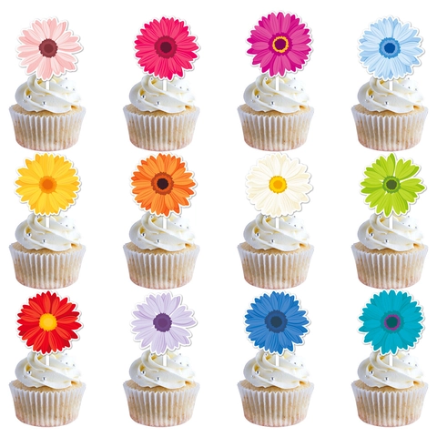 Decorazioni Per Cupcake In Carta Colorata Fiori Margherita Gerbera Decorazioni Per Torte Per Feste Primaverili