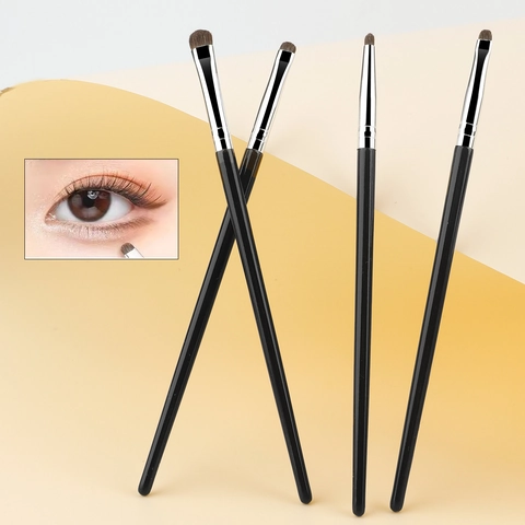 Eye Makeup Brushes Pony Hair Wood Handle Aluminum Tube For Eye Shadow Blending Detail Smudging Precise Application Tools