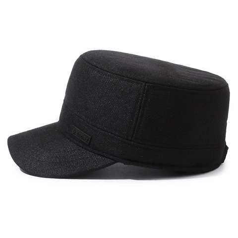 Herren Winter Cadet Cap Verdickte Wollmütze Baseballkappe Warm Samtfutter Ohrenschutz Verstellbar Outdoor Kälteschutz Sport