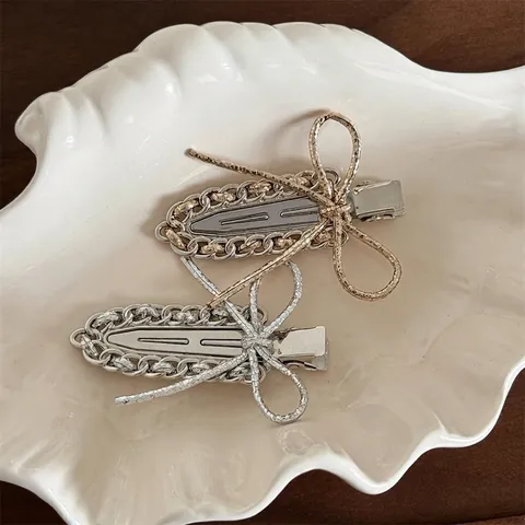 Metall Schleife Haarklammern Legierung Strass Entenschnabel Clips Tragekomfort Minimalistisch Süß Haarschmuck Für Damen