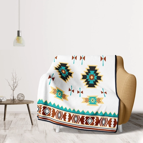 Bohemian Polyester Flannel Blanket Vintage Tribal Moon Phase Tree of Life Printed Soft Warm Nap Throw Blanket For Sofa Office Home Decorative