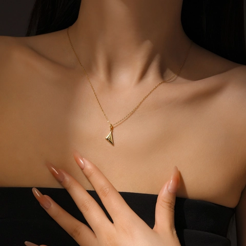 Geometric Triangle Jewelry 925 Sterling Silver Zircon Necklace Earrings Ring Star Engraving Minimalist Women