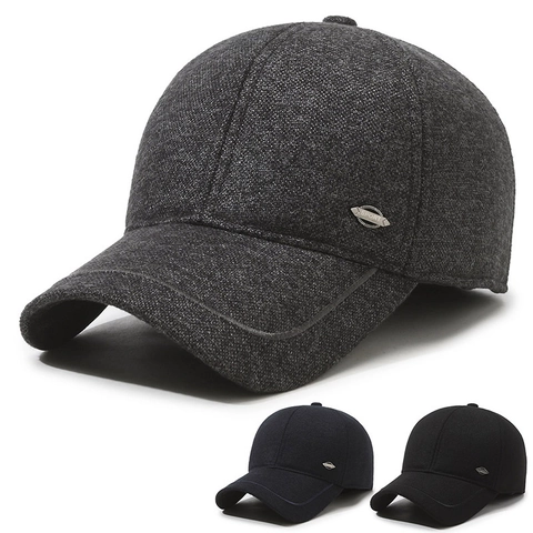 Herren Winter Wollenen Baseballkappe Mit Ohrenschützern Warm Winddicht Outdoor Fleece Gefüttert Verstellbare Dad Hat