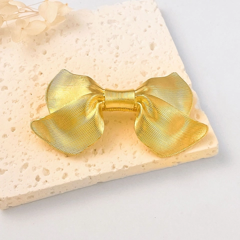 Eleganti Fermagli Per Capelli In Lega Oro Fiocco Design Floreale Metallo Testurizzato Barrette Accessori Per Acconciature Donna