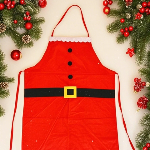 Kerstschort Kerstman Polyester Rood Kostuum Feestelijk Koken Feest Keuken Decoratie Accessoire Voor Volwassenen