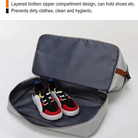 Large Capacity Gym Bag Waterproof Oxford Travel Duffel With Shoe Compartment Wet Dry Separation Yoga Mat Holder Sports