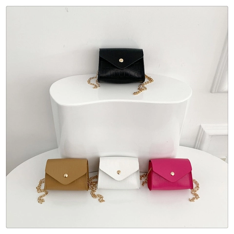 Petit Sac Bandoulière Carré Gaufré Croco Cuir PU Chaîne Dorée Sac Épaule Mini Femmes
