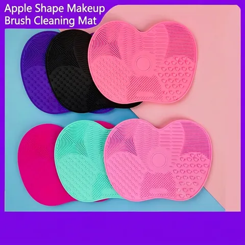 Silicone Makeup Brush Cleaning Mat Scrubber With Suction Cup Portable Multi Texture Tools