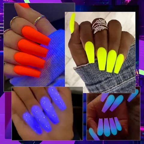Esmalte De Uñas En Gel Fluorescente Que Brilla En La Oscuridad UV LED Soak Off Neón Luminoso Manicura