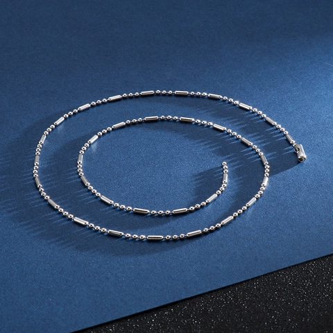 Edelstahl Bambus Gliederkette Halskette Minimalist Poliert Geometrischer Schmuck Für Herren Damen Cool Style