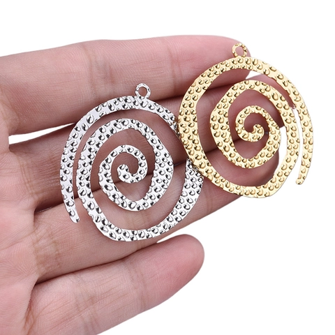 Spiral Anhänger 304 Edelstahl Gehämmert Textur Rund Hohl DIY Schmuckherstellung Zubehör Minimalistisch Mode Charm