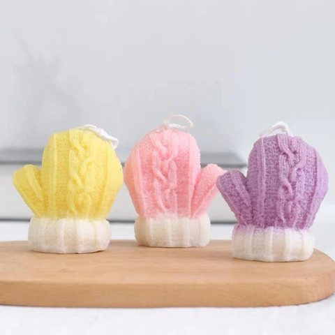 Knitted Glove Shape Silicone Mold For DIY Candle Making Winter Theme Baking Chocolate Mousse Cake Decoration Tool