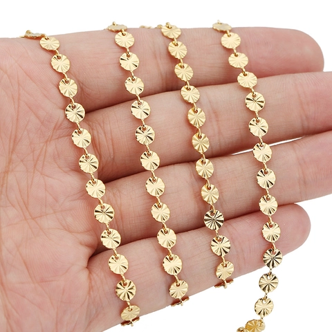 Catena A Dischi Goffrati Acciaio Inossidabile 304 Accessorio Per La Creazione Di Gioielli DIY Catena A Maglie Tonne