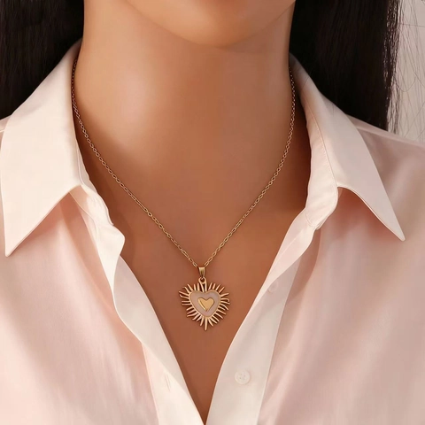 Collana Pendente Acciaio Inossidabile Cuore Elefante Stella Croce Strass Smalto Vintage Catena Clavicola Gioielli Donna
