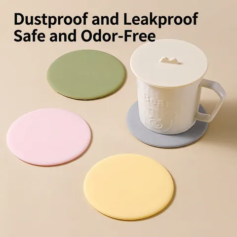 Sottobicchieri E Coperchi In Silicone Alimentare Resistente Al Calore Antipolvere Rotondo Per Casa Cucina Ufficio