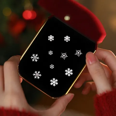 Pendientes de Botón de Plata de Ley S925 de Copo de Nieve para Mujer Strass Circonia Invierno Navidad Joyas Regalo