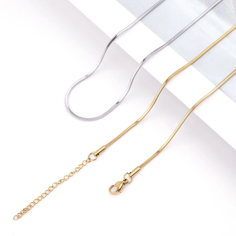 Collar De Cadena De Serpiente Cuadrada De Acero Inoxidable Chapado En Oro Al Vacío Joyería Minimalista Para Mujeres Hombres