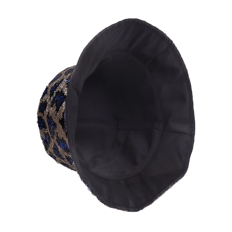 Sequin Leopard Print Bucket Hat Sparkly Glitter Cotton Sun Protection Streetwear Fashionable Unisex Headwear