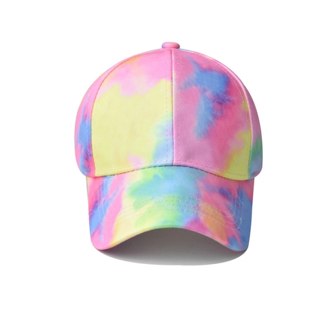 Cappellino Da Baseball In Cotone Da Donna Stile Tie Dye Con Foro Per Coda Di Cavallo Regolabile Protezione Solare