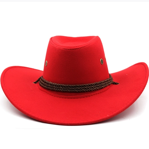 Western Cowboy Hat Wide Brim Felt Suede Fedora With Braided Rope And Windproof Strap For Men Women Vintage Outdoor