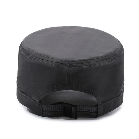 Cadet Cap Quick Dry Breathable Polyester Flat Top Hat Outdoor Sun Protection Adjustable With Metal Badge Men Women