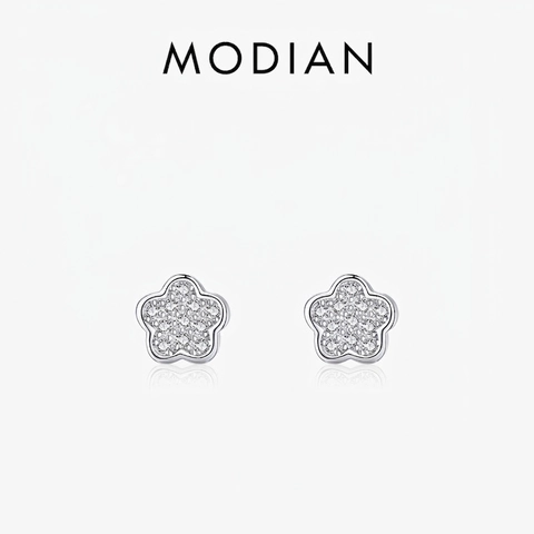 Pendientes De Botón Con Flor Plata De Ley 925 Circonita Micro Pavé Minimalista Dulce Estilo Coreano Para Mujeres
