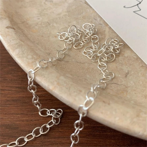 Collana A Catena O In Argento Sterling 925 Catena A Maglie Minimalista Per Donna Gioielli Stile Coreano Quotidiano