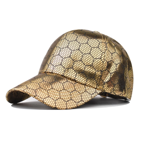 Cappellino Da Baseball Motivo Esagonale A Nido Ape Metallico Regolabile Protezione Solare Moda Unisex Sport