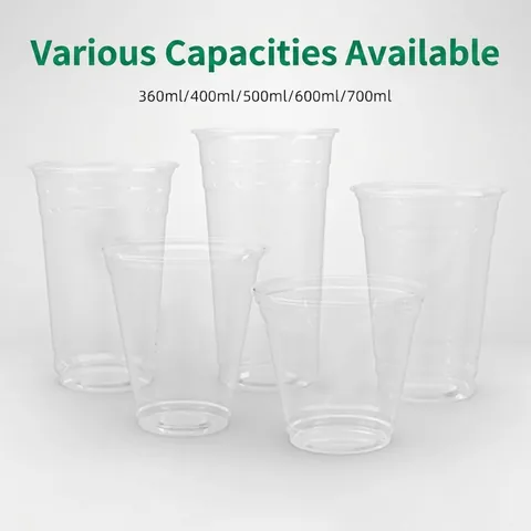 Disposable PET Plastic Transparent Cold Drink Cups With Lids And Straws Thickened Coffee Tea Juice Containers Party Takeaway