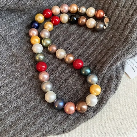 Collana Di Künstliche Perle Di Imitazione Multicolore Per Donna Moda Perla Artificial Rotonda Chiusura In Lega Accessorio Gioielli Versatile