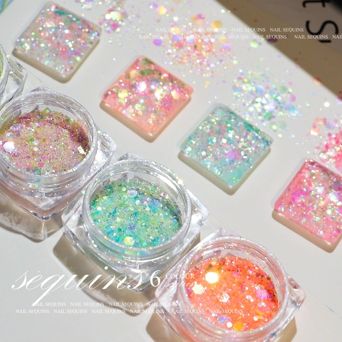Nail Art Sequins Aurora Shiny Glitter Sparkling Flakes For DIY Manicure Decoration Professional Salon