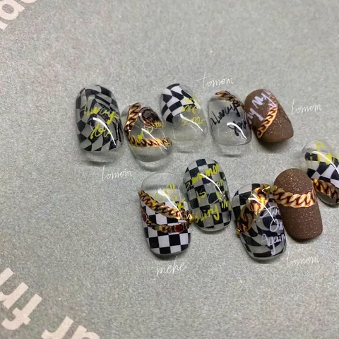 Autocollants À Ongles Ultra Minces Auto-adhésifs Lettres Motifs Cœur Manucure DIY Style Japonais Décalcomanies Femmes