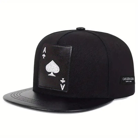 Cappello Baseball Snapback Ricamo Asso Di Picche Poker Acrilico Pelle Sintetica Camouflage Hip Hop Uomo Donna