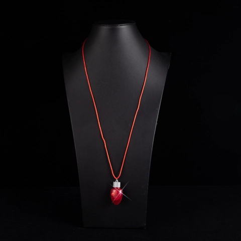 Christmas LED Flashing Light Bulb Pendant Necklace Festive Party Glowing Necklace Fashion Jewelry Gift