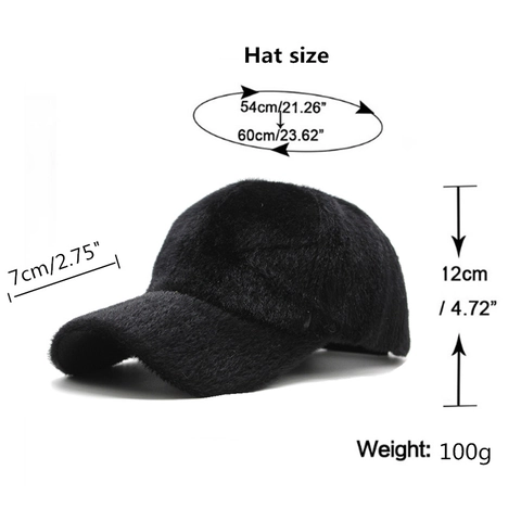 Baseballkappe Winter Warm Kunstfell Plüsch Verdickt Verstellbar Outdoor Mode Schirmmütze Für Herren Damen