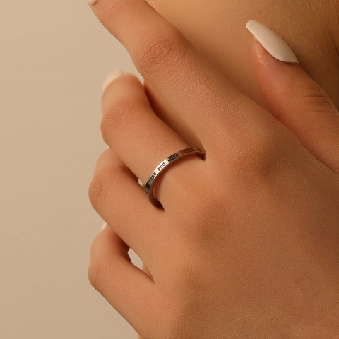 Faith Hope And Love Engraved Ring Stainless Steel Minimalist Inspirational Band Jewelry For Women