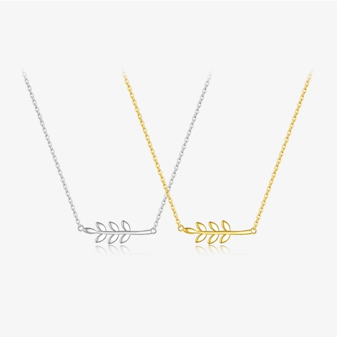 Collier Pendentif Feuille d'Olivier en Argent Sterling 925 Chaîne Clavicule Réglable Minimaliste Bijoux Mode Cadeau Femme