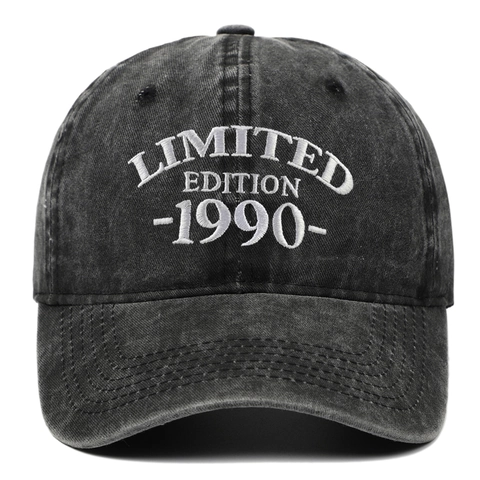 Berretto da Baseball in Cotone Lavato Vintage per Uomo Donna LIMITED EDITION 1990 Ricamo Regolabile Dad Hat Effetto Usato Protezione Solare Outdoor