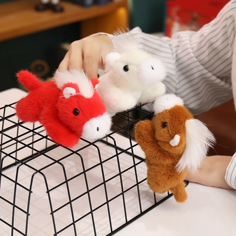 Cute Horse Fridge Magnet Plush Toy Magnetic Animal Doll For Kitchen Decor Soft Stuffed Pony Ornament