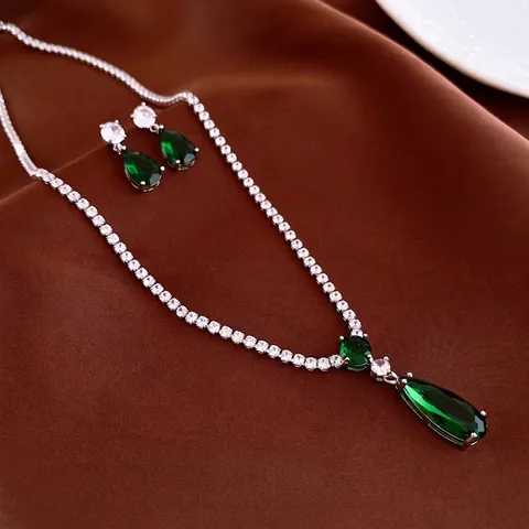 Tropfenschliff Tropfenhalskette Und Ohrringe Kupfer Zirkon Luxus Elegant Mode Accessoire Für Frauen Party Hochzeit