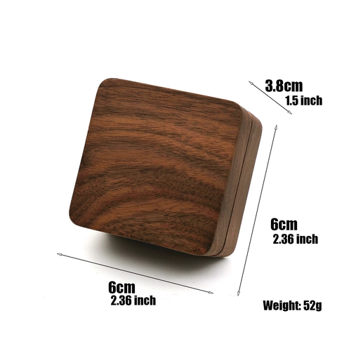 Walnut Wood Jewelry Box Square Earring Storage Case Velvet Lining Minimalist Gift Packaging Organizer
