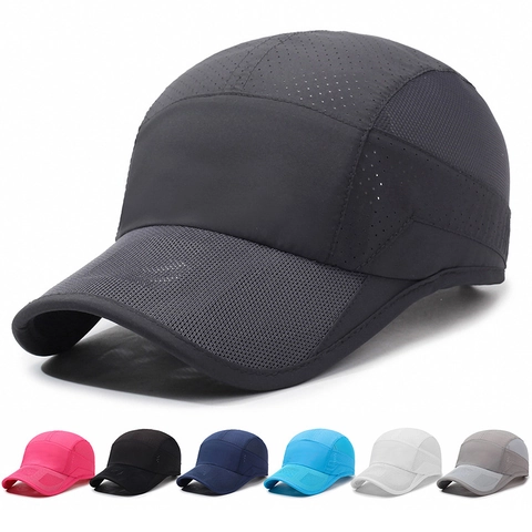 Baseball Cap Quick Dry Mesh Sun Hat Breathable Lightweight Adjustable Outdoor Sport Running For Men Women