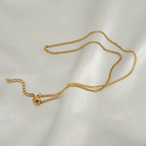 Collana A Catena Curb Acciaio Inossidabile Placcato Oro 18K Gioielli Minimalisti Per Uomo E Donna