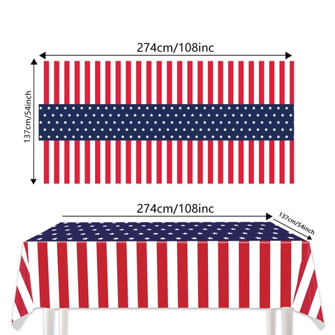 Unabhängigkeitstag Amerikanische Flagge Einweg Tischdecke Patriotische Thema Party PE Kunststoff Wasserdicht Sterne Streifen Rechteckigen Tischdecke Dekoration Zubehör